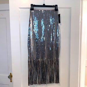 Lulu’s “Toast to This” Fringe Midi Skirt